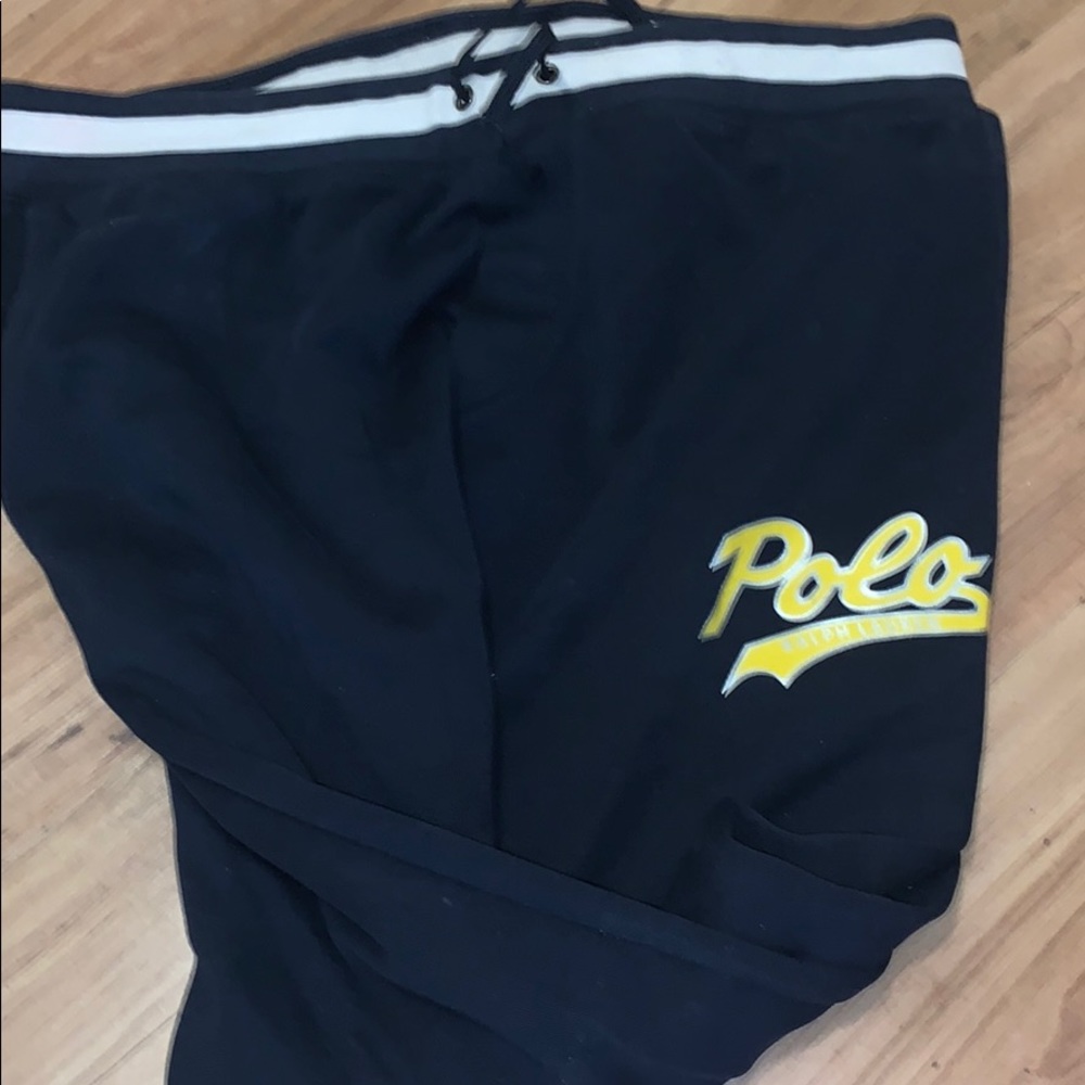 Ralph Lauren polo. Navy blue sweatpants size large